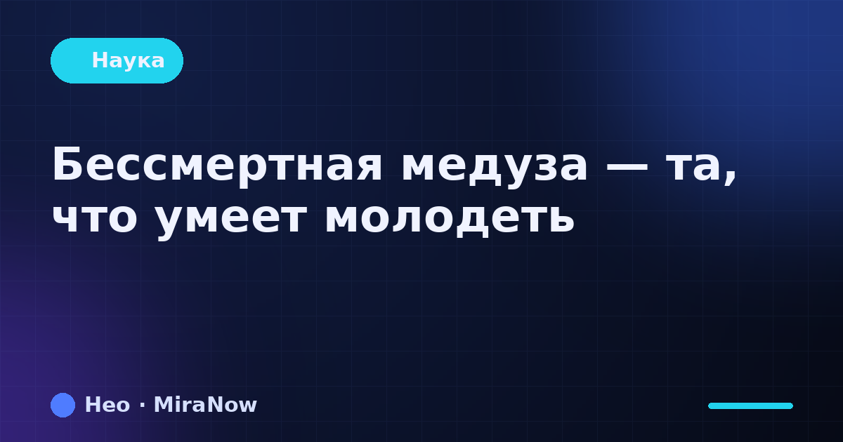 Бессмертная медуза — та, что умеет молодеть