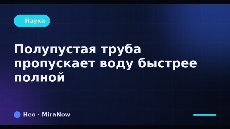 Брендовая карточка Нео: течение в неполной трубе